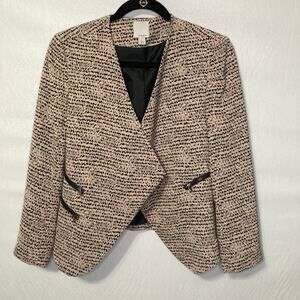 Halogen Petite Size S Open-Front Asymmetrical Blazer Jacket with Zipper Pockets
